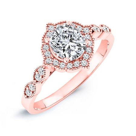 Petal Diamond Matching Band Only (engagement Ring Not Included) For Ring With Cushion Center rosegold