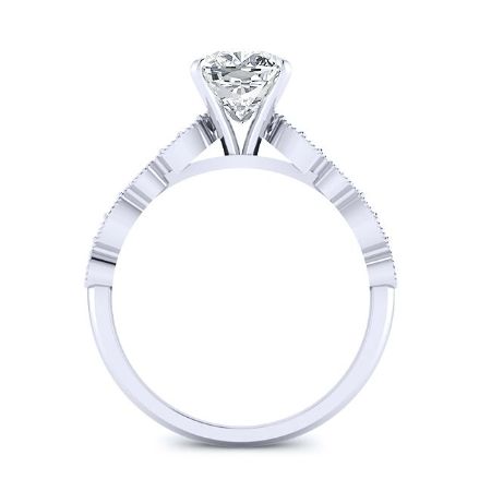 Marigold Cushion Moissanite Engagement Ring whitegold