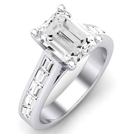 Yarrow Diamond Matching Band Only (engagement Ring Not Included) For Ring With Emerald Center whitegold