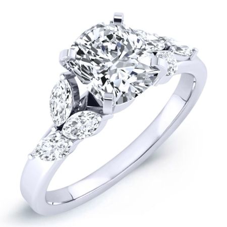 Wisteria Diamond Matching Band Only (engagement Ring Not Included) For Ring With Cushion Center whitegold