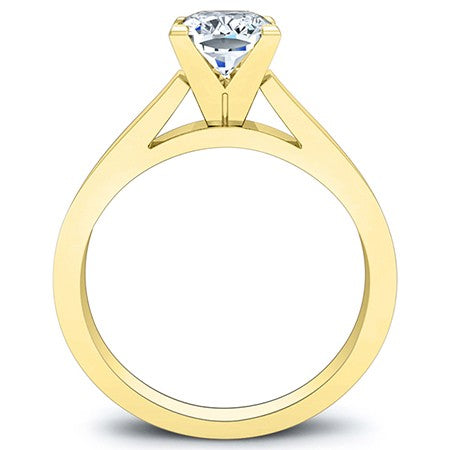 Snowdrop Cushion Moissanite Engagement Ring yellowgold