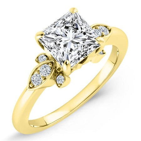 Lobelia Diamond Matching Band Only (engagement Ring Not Included) For Ring With Princess Center yellowgold