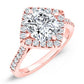 Cattleya Diamond Matching Band Only (engagement Ring Not Included) For Ring With Cushion Center rosegold