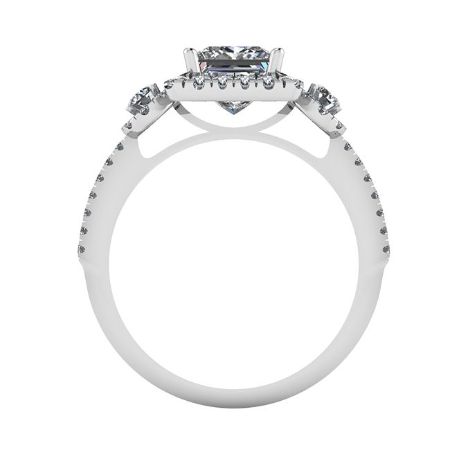 Lunaria Cushion Moissanite Engagement Ring whitegold