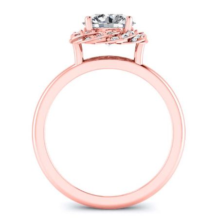 Almond Round Diamond Engagement Ring (Lab Grown Igi Cert) rosegold