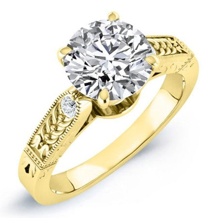 Heath Moissanite Matching Band Only (engagement Ring Not Included) For Ring With Round Center yellowgold