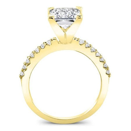 Dahlia Princess Moissanite Engagement Ring yellowgold