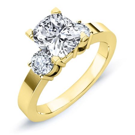 Briarrose Moissanite Matching Band Only (engagement Ring Not Included) For Ring With Cushion Center yellowgold