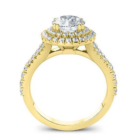 Viola Round Moissanite Engagement Ring yellowgold