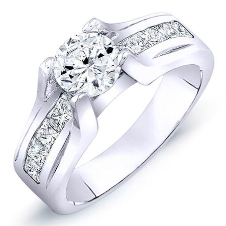 Ilima Moissanite Matching Band Only (engagement Ring Not Included) For Ring With Round Center whitegold