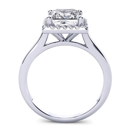 Callalily Princess Moissanite Engagement Ring whitegold