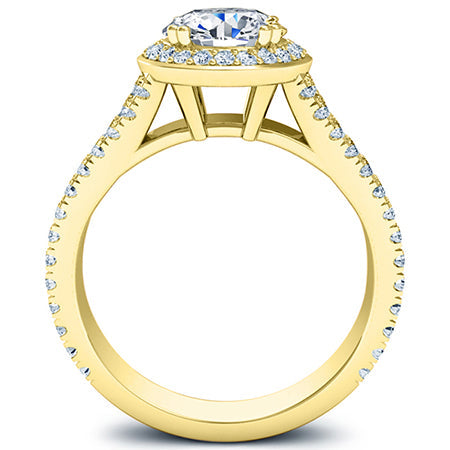 Tea Rose Round Diamond Engagement Ring (Lab Grown Igi Cert) yellowgold