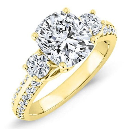 Thistle Cushion Moissanite Bridal Set yellowgold