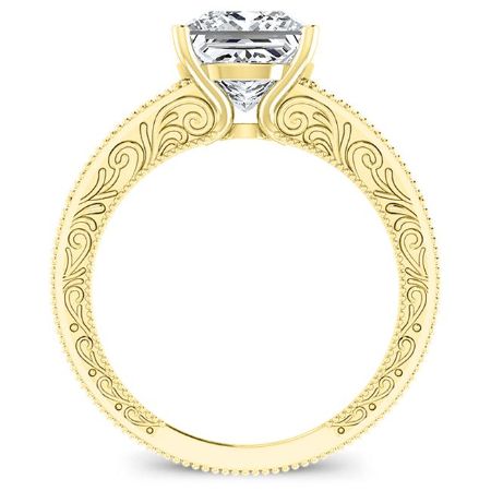 Romy Princess Moissanite Engagement Ring yellowgold