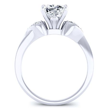 Hibiscus Cushion Diamond Engagement Ring (Lab Grown Igi Cert) whitegold