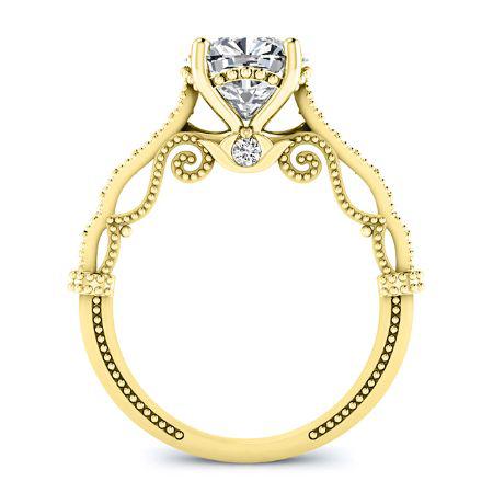 Laylani Cushion Moissanite Engagement Ring yellowgold