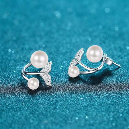Madelyn Diamond & Pearl Earrings whitegold
