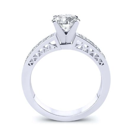 Lotus Princess Moissanite Engagement Ring whitegold