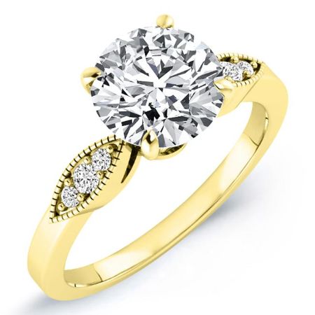 Mulberry Diamond Matching Band Only (engagement Ring Not Included) For Ring With Round Center yellowgold