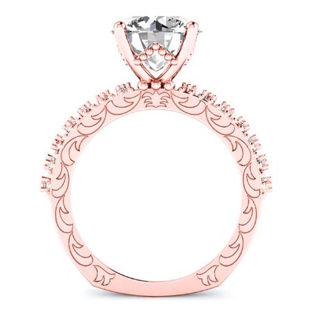 Carmel Round Moissanite Engagement Ring rosegold