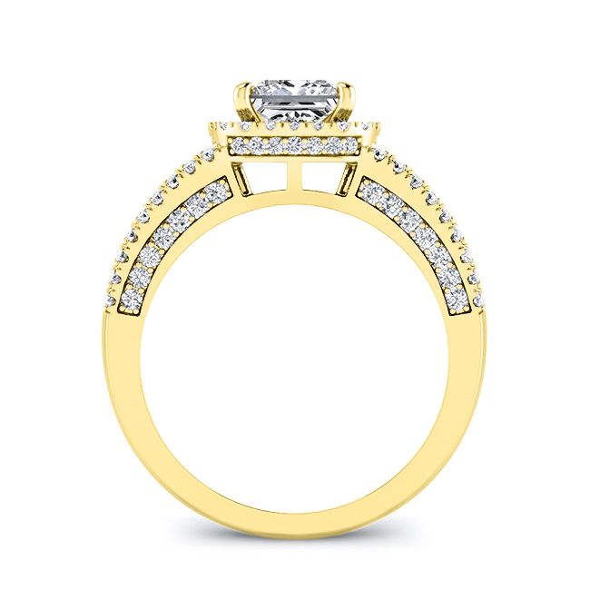 Honesty Princess Moissanite Engagement Ring yellowgold