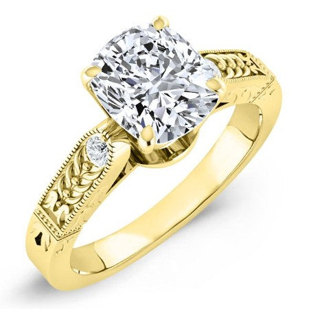Heath Moissanite Matching Band Only (engagement Ring Not Included) For Ring With Cushion Center yellowgold