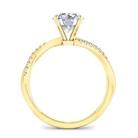 Iris Cushion Moissanite Engagement Ring yellowgold