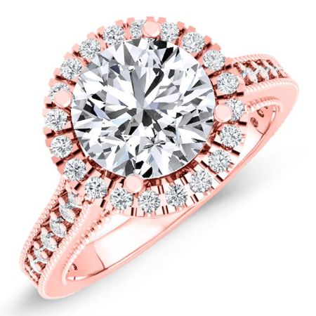 Mawar Diamond Matching Band Only (engagement Ring Not Included) For Ring With Round Center rosegold