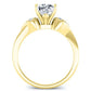 Hibiscus Cushion Moissanite Engagement Ring yellowgold