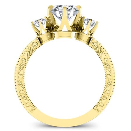 Tuberose Round Moissanite Engagement Ring yellowgold