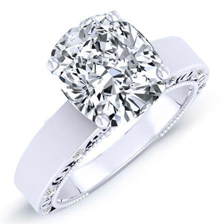 Acacia Diamond Matching Band Only (engagement Ring Not Included) For Ring With Cushion Center whitegold