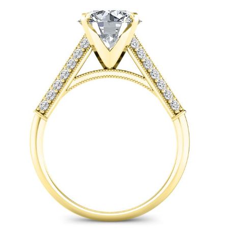 Iberis Round Moissanite Engagement Ring yellowgold