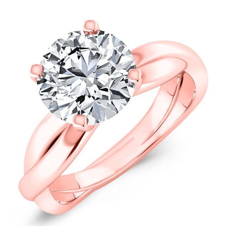 Baneberry Diamond Matching Band Only (does Not Include Engagement Ring)  For Ring With Round Center rosegold