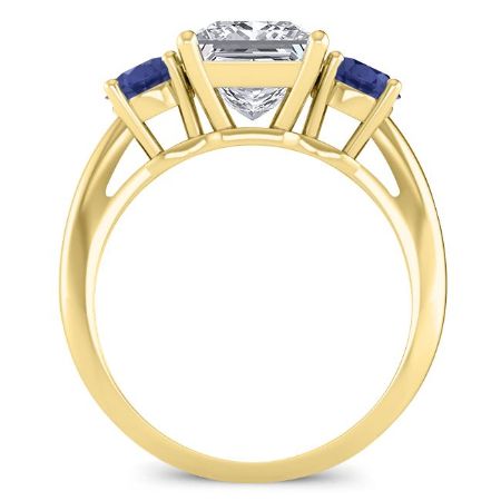 Fuschia Princess Moissanite Engagement Ring yellowgold