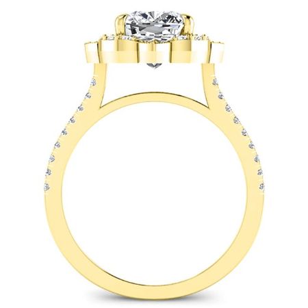 Rockrose Princess Moissanite Engagement Ring yellowgold