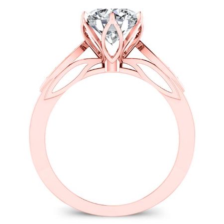 Pieris Round Moissanite Engagement Ring rosegold