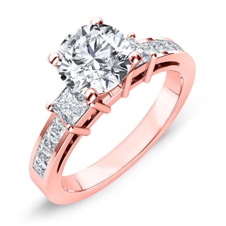 Hazel Moissanite Matching Band Only (engagement Ring Not Included) For Ring With Round Center rosegold