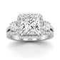 Erica Diamond Matching Band Only (does Not Include Engagement Ring) For Ring With Princess Center whitegold