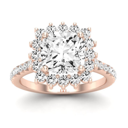 Gazania Moissanite Matching Band Only (does Not Include Engagement Ring) For Ring With Cushion Center rosegold