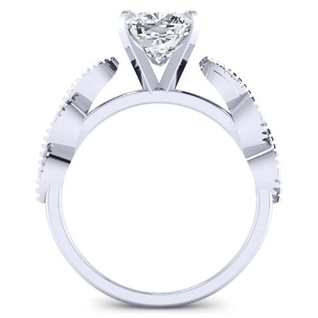 Sophora Moissanite Matching Band Only (engagement Ring Not Included) For Ring With Cushion Center whitegold