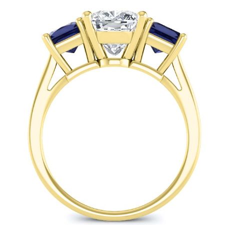 Ilex Moissanite Matching Band Only (engagement Ring Not Included) For Ring With Cushion Center yellowgold