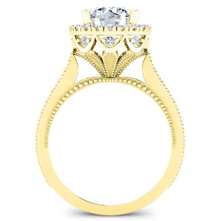 Mawar Diamond Matching Band Only (engagement Ring Not Included) For Ring With Round Center yellowgold