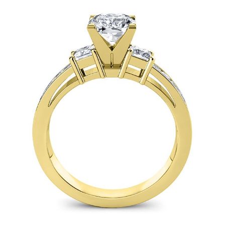 Hazel Moissanite Matching Band Only (engagement Ring Not Included) For Ring With Cushion Center yellowgold
