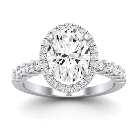 Sweet Pea Diamond Matching Band Only ( Engagement Ring Not Included) For Ring With Oval Center whitegold