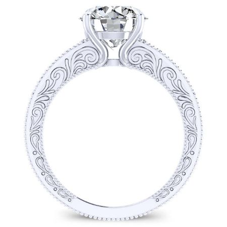 Romy Diamond Matching Band Only (engagement Ring Not Included) For Ring With Round Center whitegold