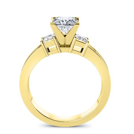 Bellflower Diamond Matching Band Only (engagement Ring Not Included) For Ring With Princess Center yellowgold