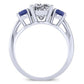 Fuschia Moissanite Matching Band Only (engagement Ring Not Included) For Ring With Cushion Center whitegold