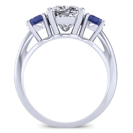 Fuschia Moissanite Matching Band Only (engagement Ring Not Included) For Ring With Cushion Center whitegold