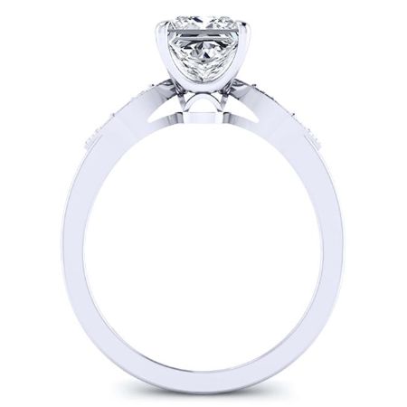 Mulberry Diamond Matching Band Only (engagement Ring Not Included) For Ring With Princess Center whitegold