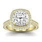 Buttercup Moissanite Matching Band Only (does Not Include Engagement Ring)  For Ring With Cushion Center yellowgold